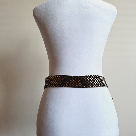 D&G Italian Black Gold Leather Belt 80cm / 32 in main image 6